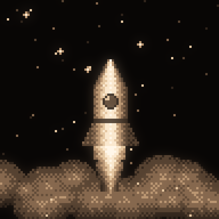 Pixel rocket launch